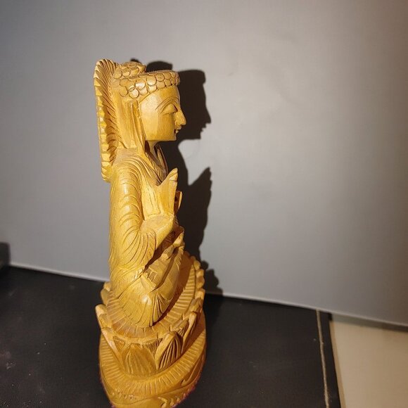 Wooden Japanese Buddha Interpreting the Dharma Handcrafted Idol Feng Shui Indian - Picture 5 of 7